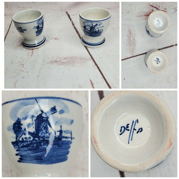 Vintage Rare Delfa Windmill Mini Thimble & 2" Tea Cups Collectible Set - Picture 11 of 11